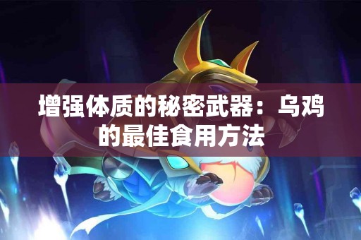 增强体质的秘密武器：乌鸡的最佳食用方法