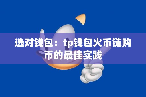 选对钱包：tp钱包火币链购币的最佳实践